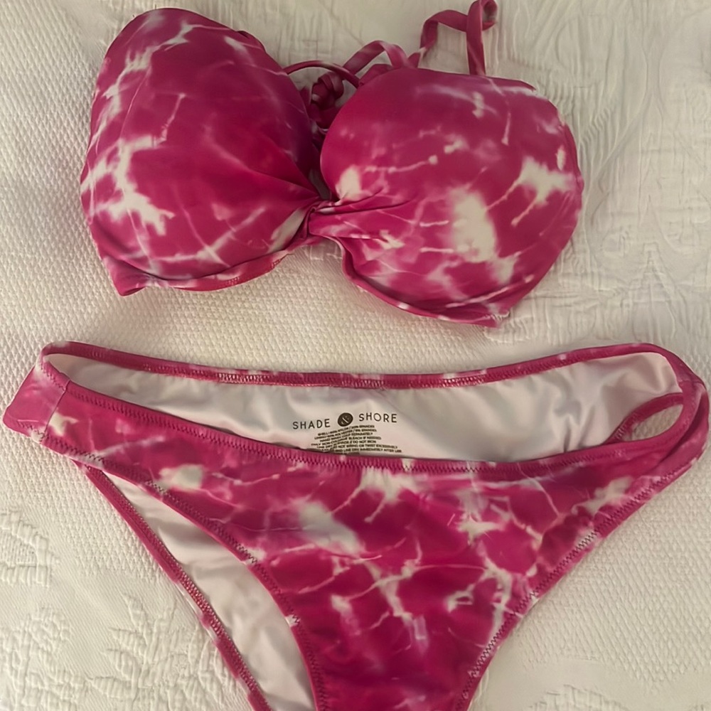 Pink tie dye bikini